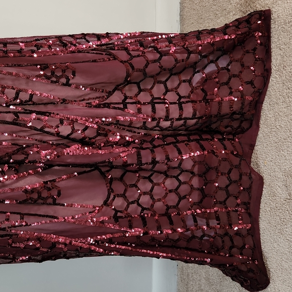 NW Nightway Sequined High Neck Backless Prom Dress - Picture 11 of 15